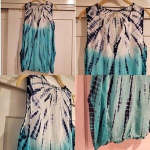 XCVI, Tie Dye Swim Suit Cover Up Dress, Blue